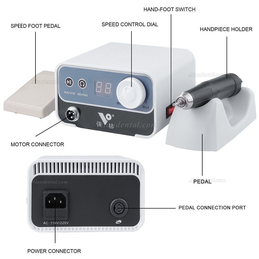 STRONGDRILL FN323AWS Dental Lab Brushless Micromotor Polisher Machine with 50000 rpm Handpiece